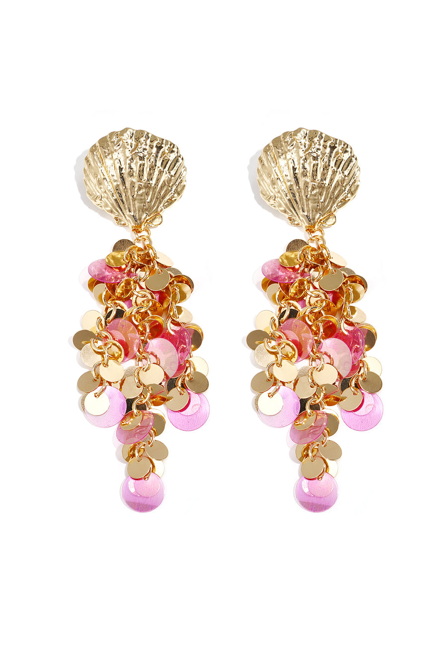 Boucles d'oreilles pendantes en alliage de métal avec motif coquillage pour femmes – plusieurs coloris
