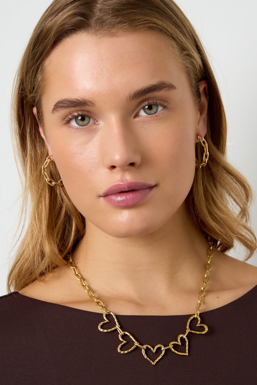 Boucles d'oreilles créoles pour femmes en acier inoxydable 304 – couleur or – photo 4
