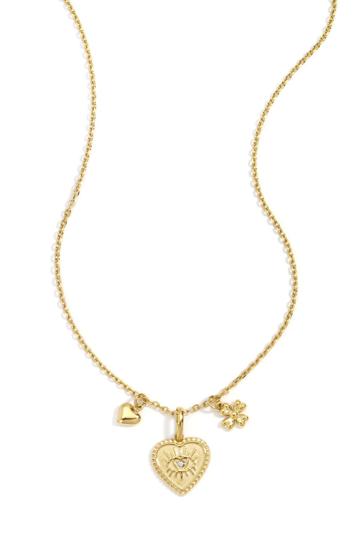 Collier pour femme avec pendentif cœur en acier inoxydable 304 – doré