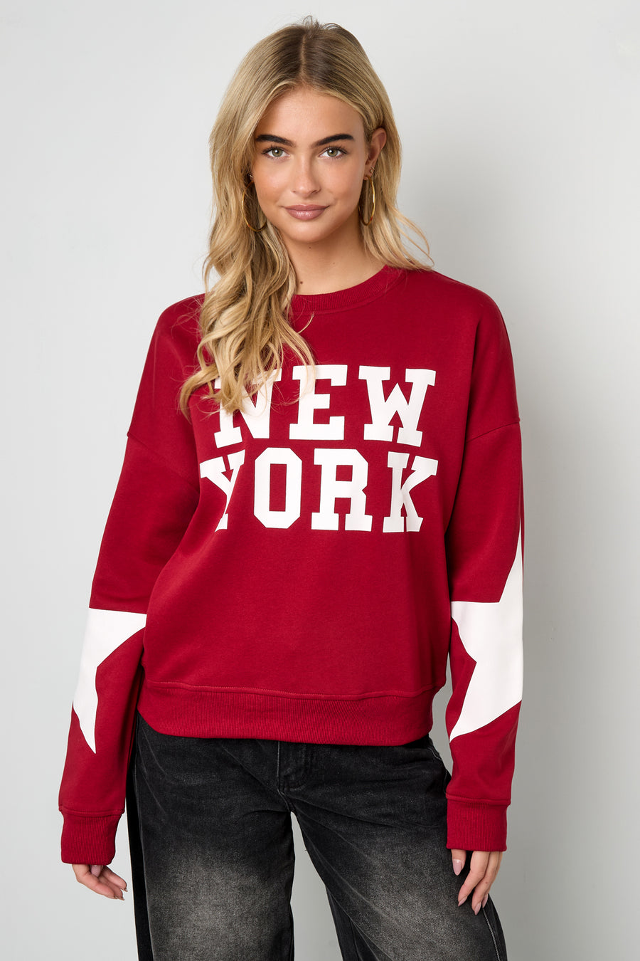 Dames New York sweater van katoen met ster – productfoto 2