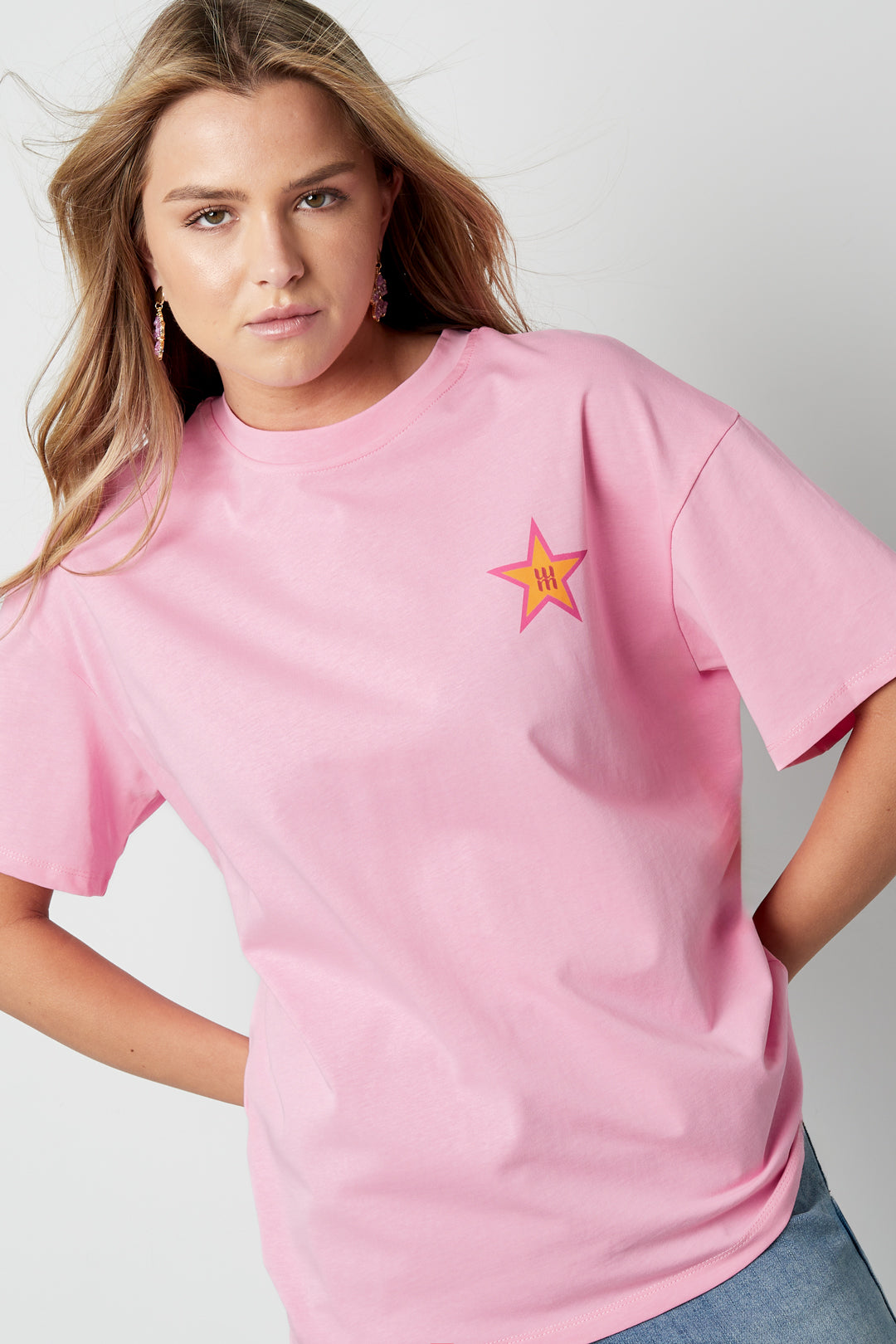 T-shirt femme avec broderie étoile – photo 2