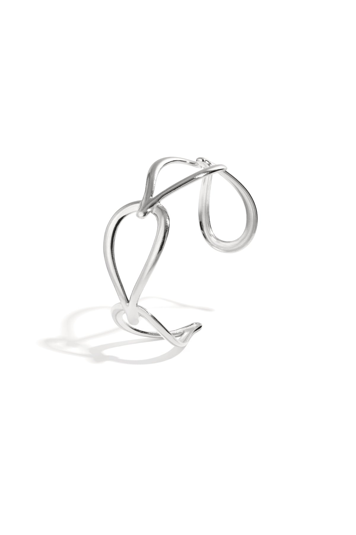 Bracelet manchette pour femme en acier inoxydable de forme organique – doré