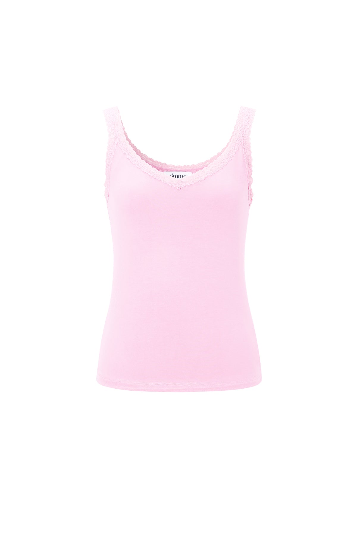 Dames basic gebreide top met kanten paneel – productfoto 11