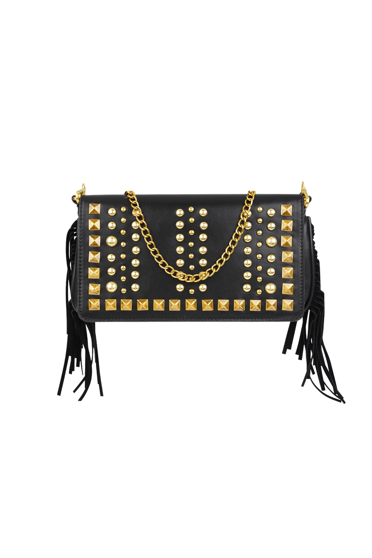 Sac à bandoulière pour femmes en 100 % PU avec forme organique – noir et bordeaux