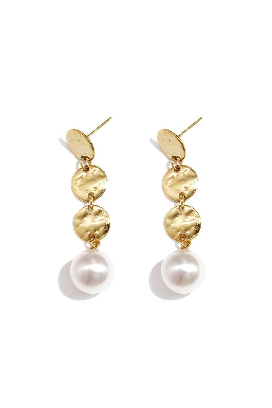 Boucles d'oreilles pendantes géométriques pour femmes en acier inoxydable, imitation perle