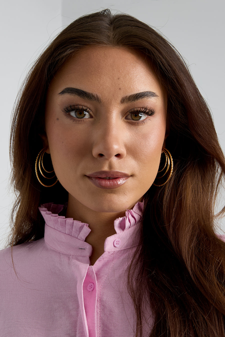Women's Round Stainless Steel Hoop Earrings – Gold and Silver Tone