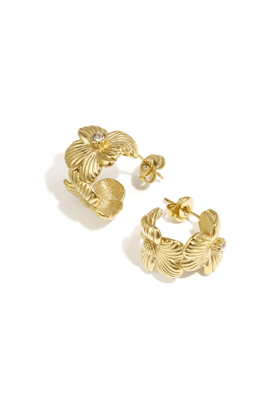 Oorbellen van roestvrij staal met bloemen, casual, dagelijks, eenvoudig, serie, damessieraden