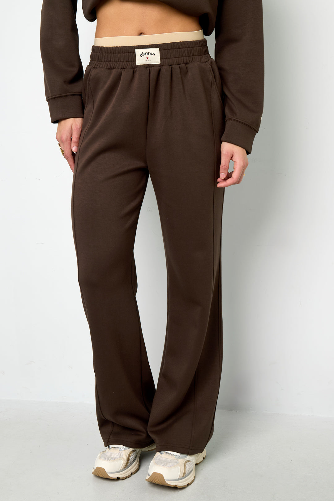 Dames sportieve rechte broek van gebreid polyester – productfoto 7