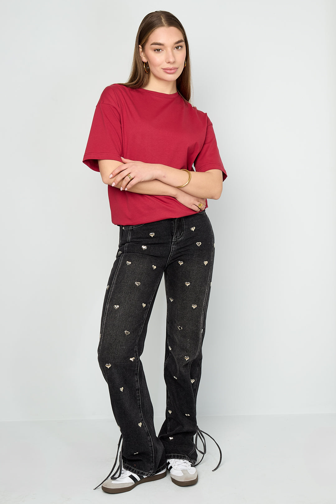 Dames Amour Letters T-shirt van katoen met tekst – productfoto 4