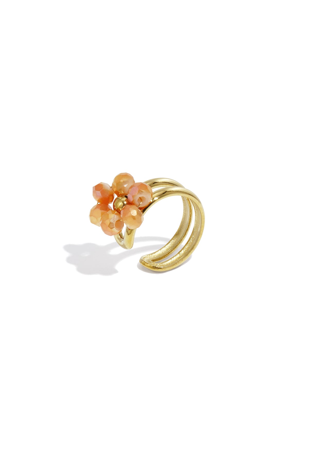 Women's stainless steel floral ear cuff – multiple colours