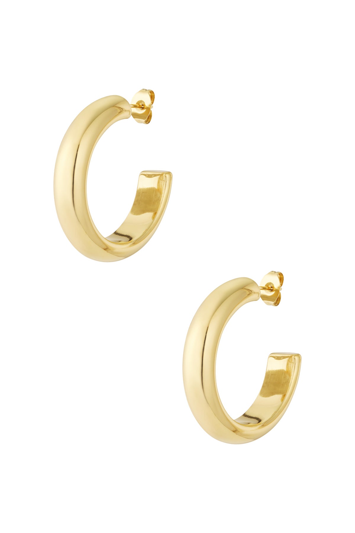 Boucles d'oreilles pendantes en acier inoxydable de forme organique – Couleur or