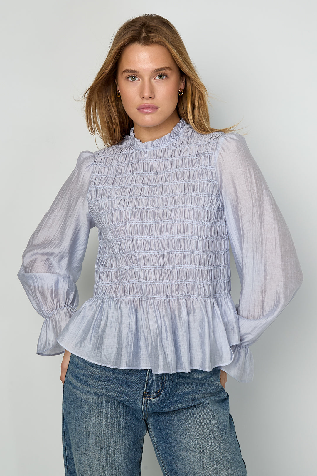 Dames elegante top van geweven nylon – productfoto 2