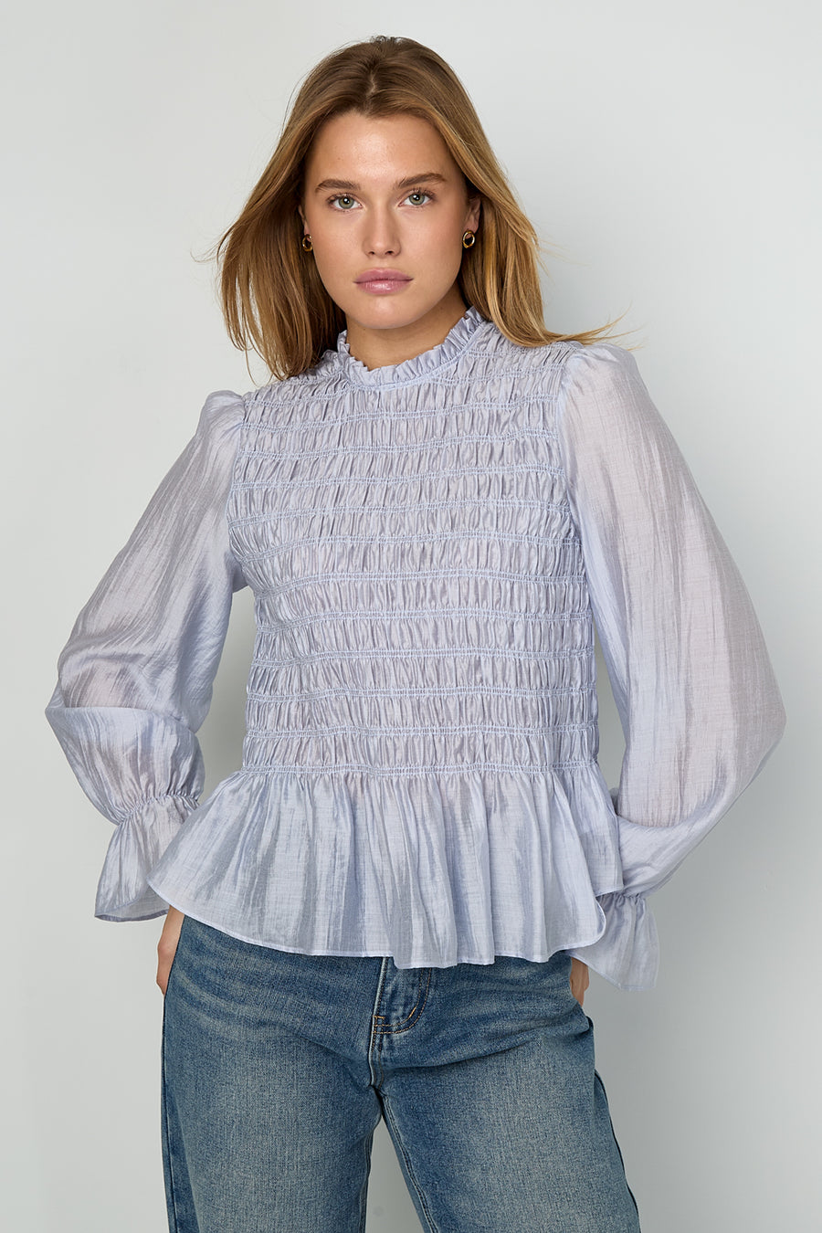 Dames elegante top van geweven nylon – productfoto 2