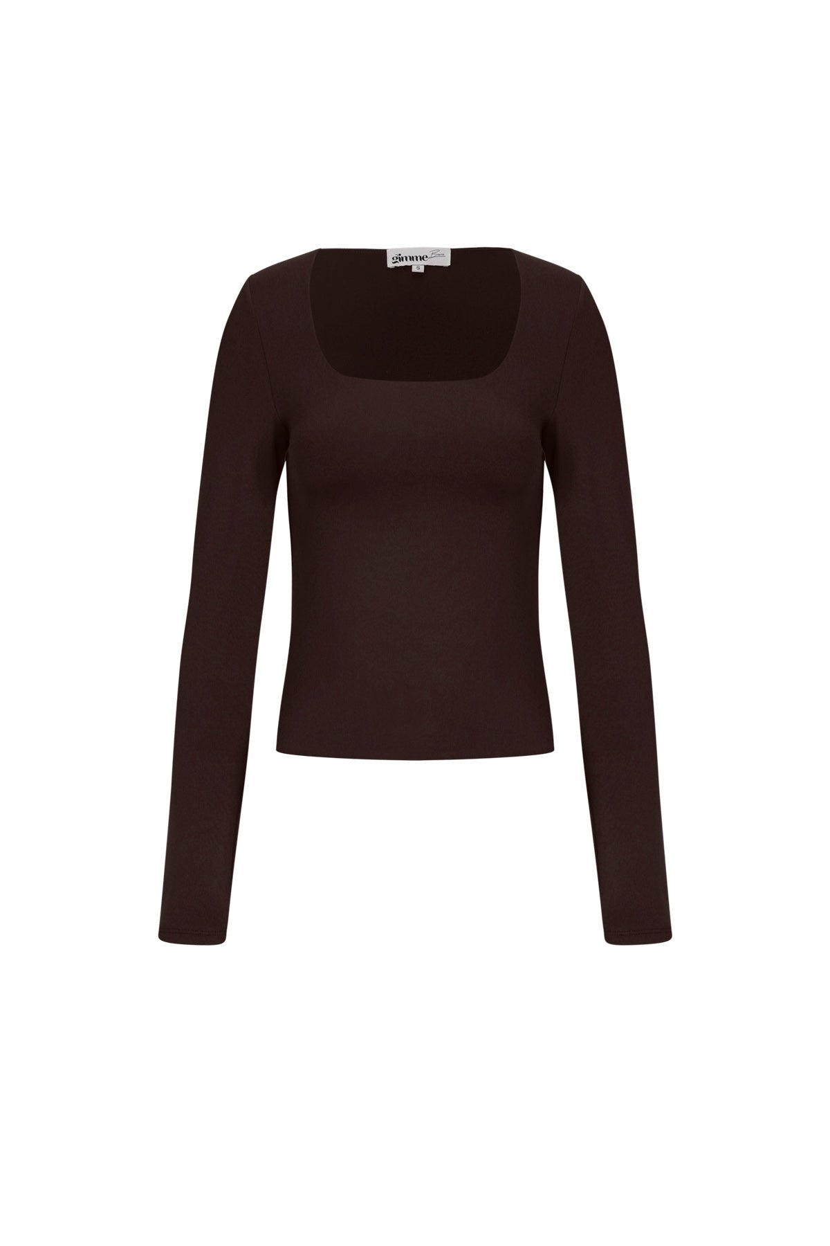Dames basic top met lange mouwen van gebreid nylon