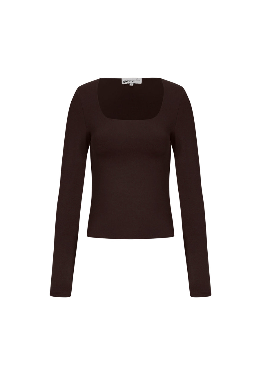 Dames basic top met lange mouwen van gebreid nylon