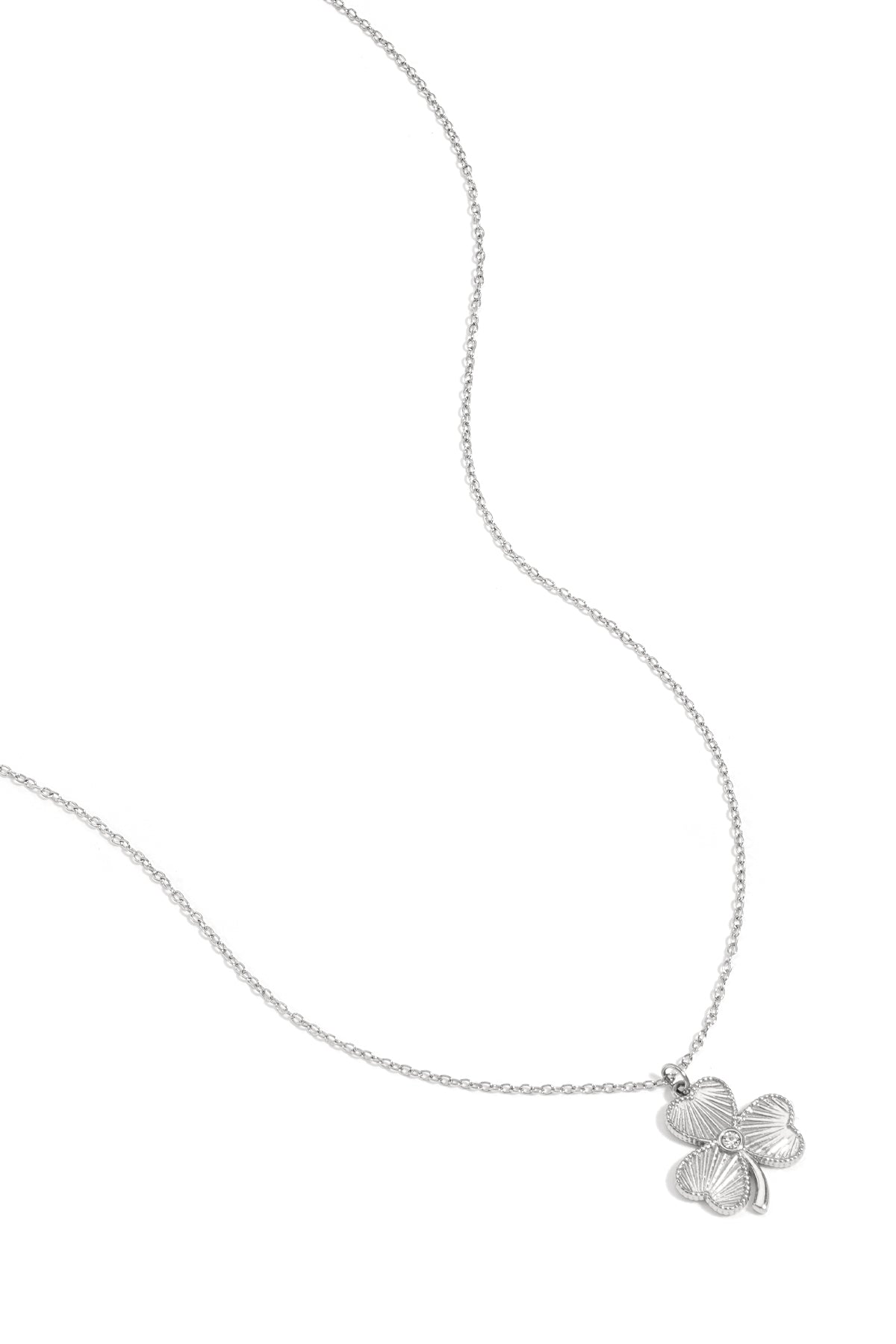 Collier pour femme avec pendentif en acier inoxydable motif trèfle – couleur or