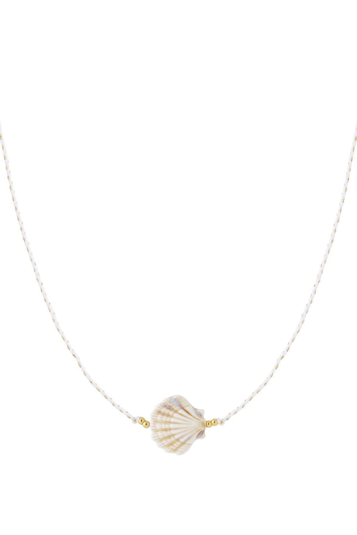 Collier pour femme avec pendentif en polyester, céramique, acier inoxydable et motif coquillage – plusieurs coloris