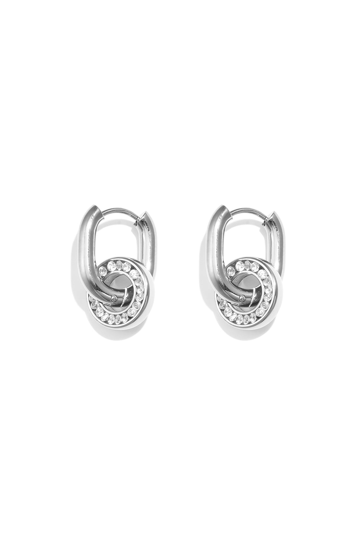 Boucles d'oreilles pendantes rondes en acier inoxydable doré pour femmes