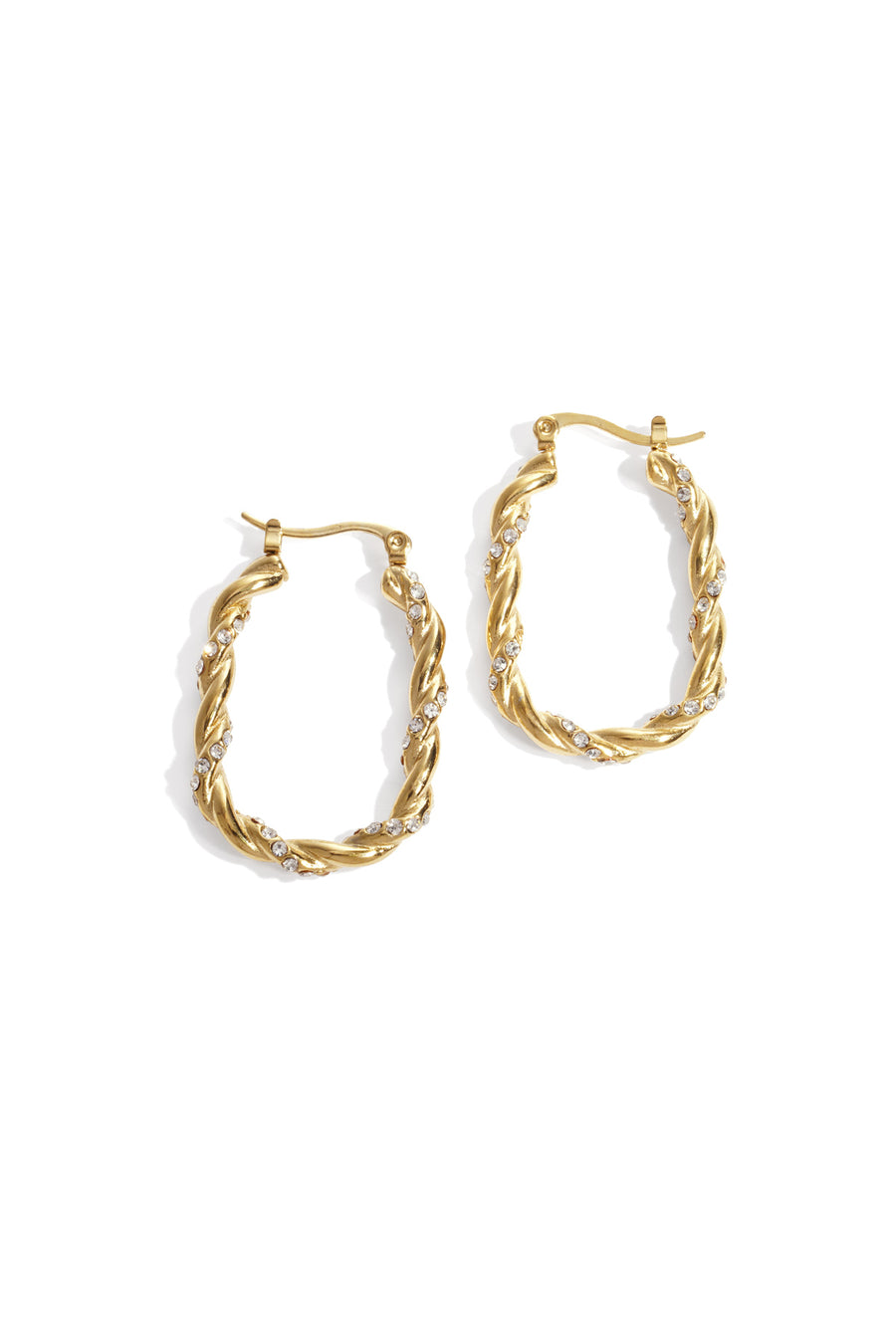 Twisted Sparkle Hoop oorbellen