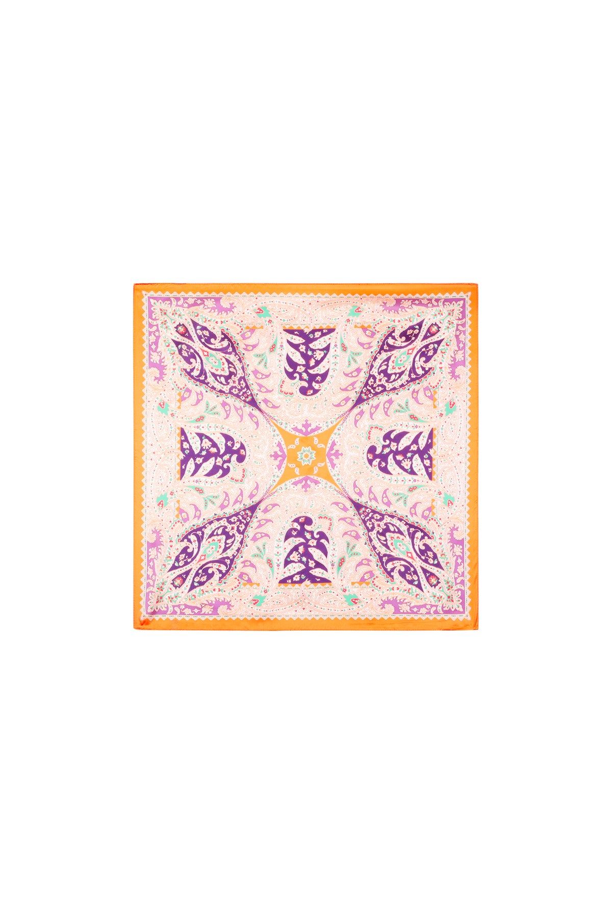 Écharpe d'été pour femme en polyester à motif floral – rose clair et orange