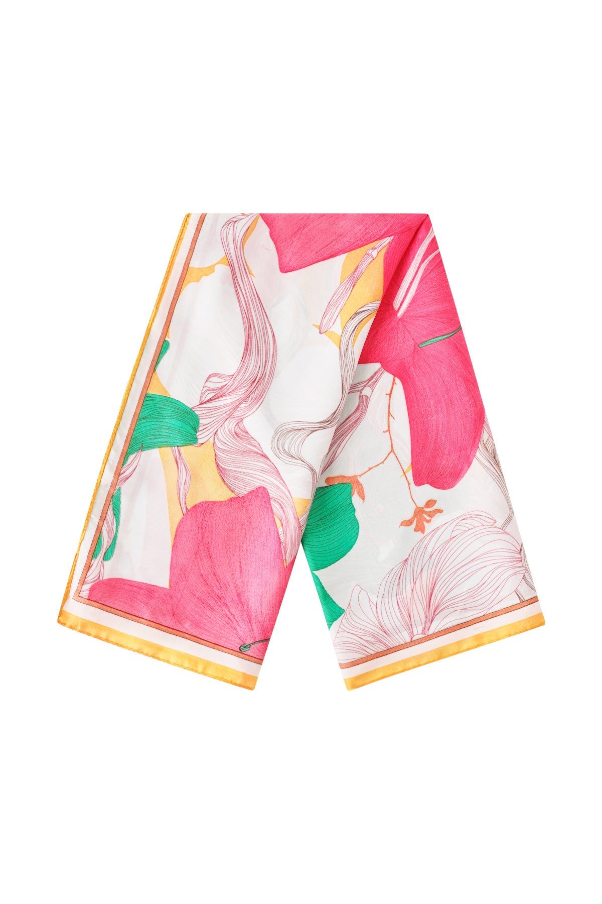 Écharpe d'été pour femme 100% polyester à motif floral – rouge