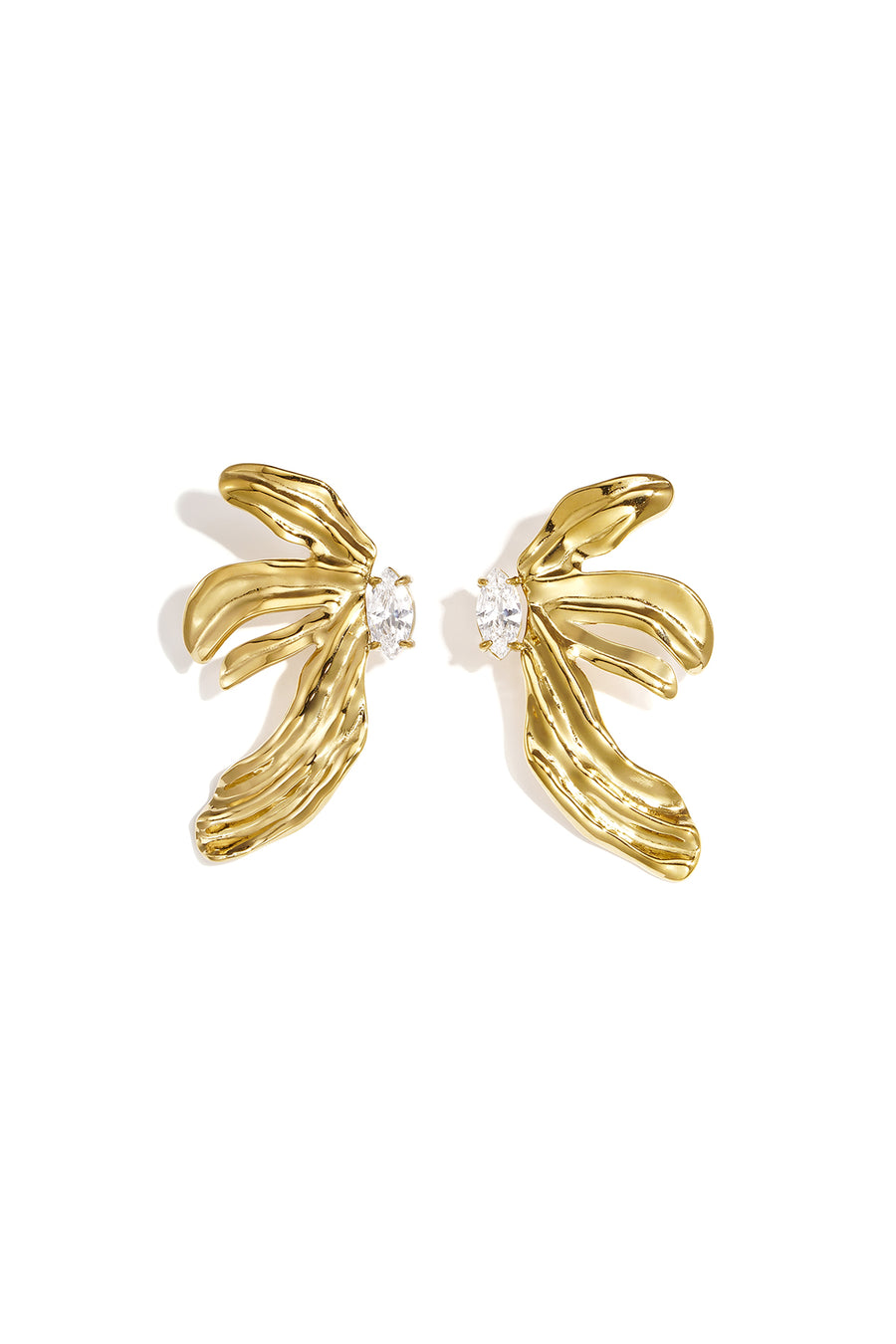 Puces d'oreilles pour femmes en acier inoxydable avec motif floral – doré et argenté
