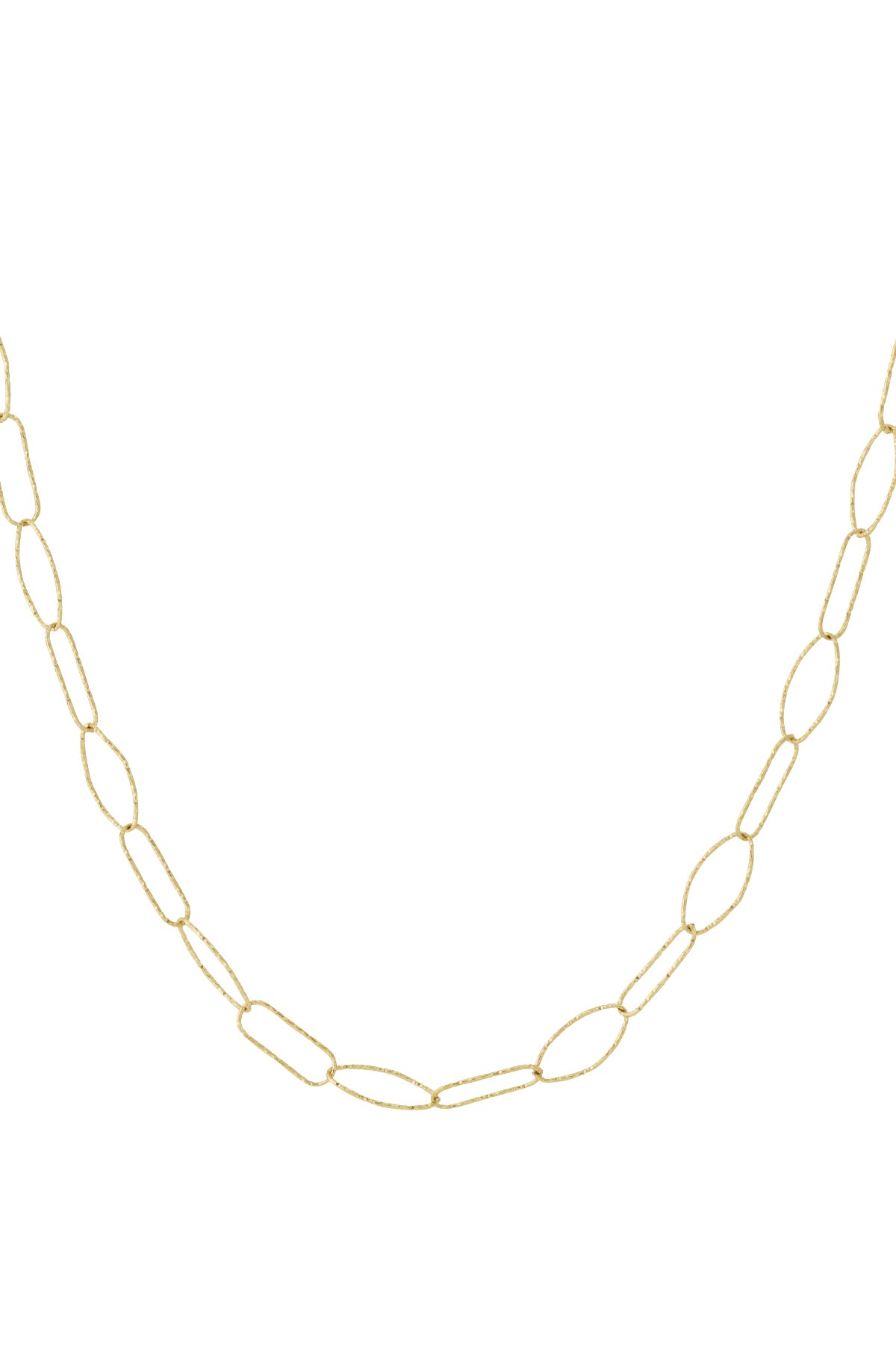 Women's 304 Stainless Steel Chain Necklace with Link Detail – Gold-Colored