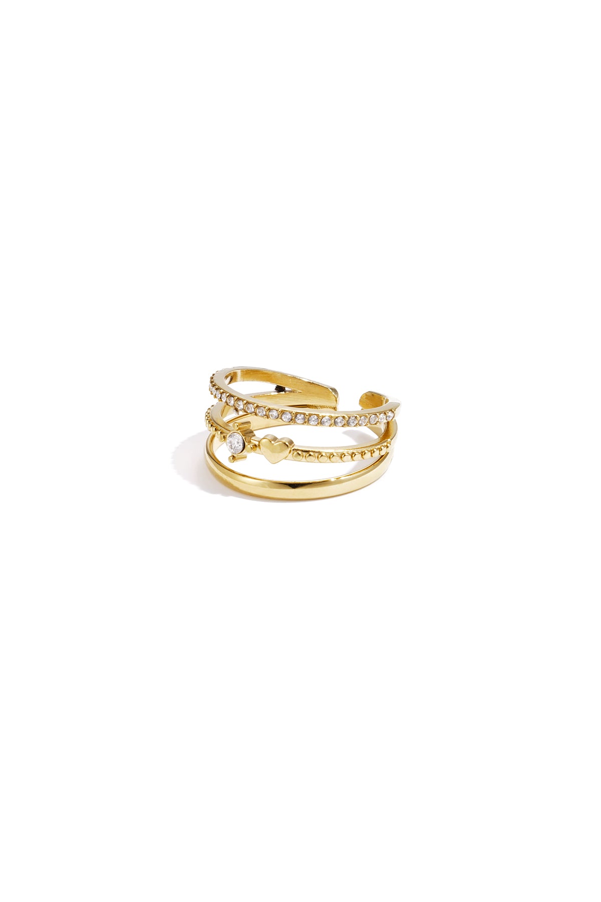 Bague minimaliste pour femme en acier inoxydable avec motif linéaire – couleur or et couleur argent