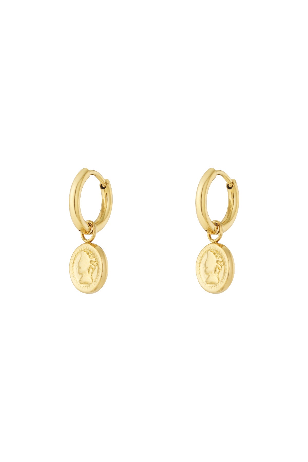 Boucles d'oreilles pendantes en acier inoxydable de forme organique pour femmes – couleur or