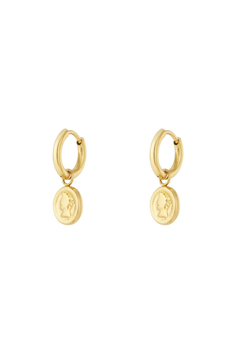 Boucles d'oreilles pendantes en acier inoxydable de forme organique pour femmes – couleur or