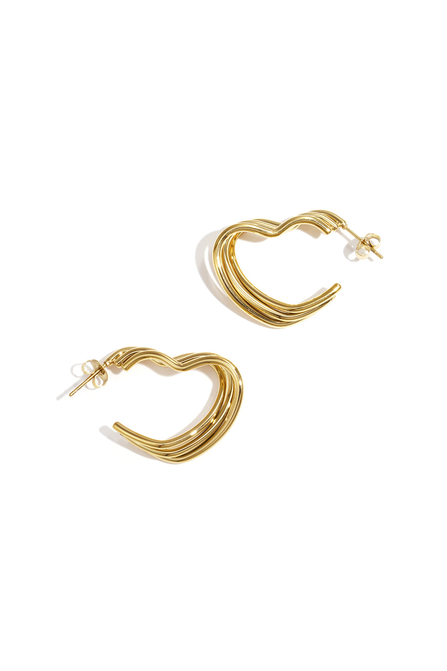 Boucles d'oreilles cœur pour femme en acier inoxydable – coloris or et argent