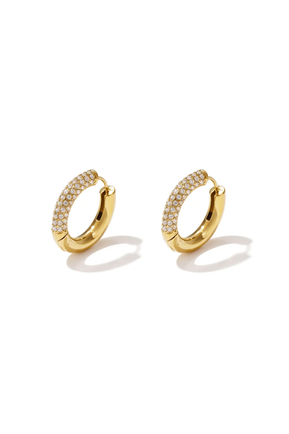 Boucles d'oreilles créoles pour femmes en acier inoxydable – couleur argent et couleur or – photo 8