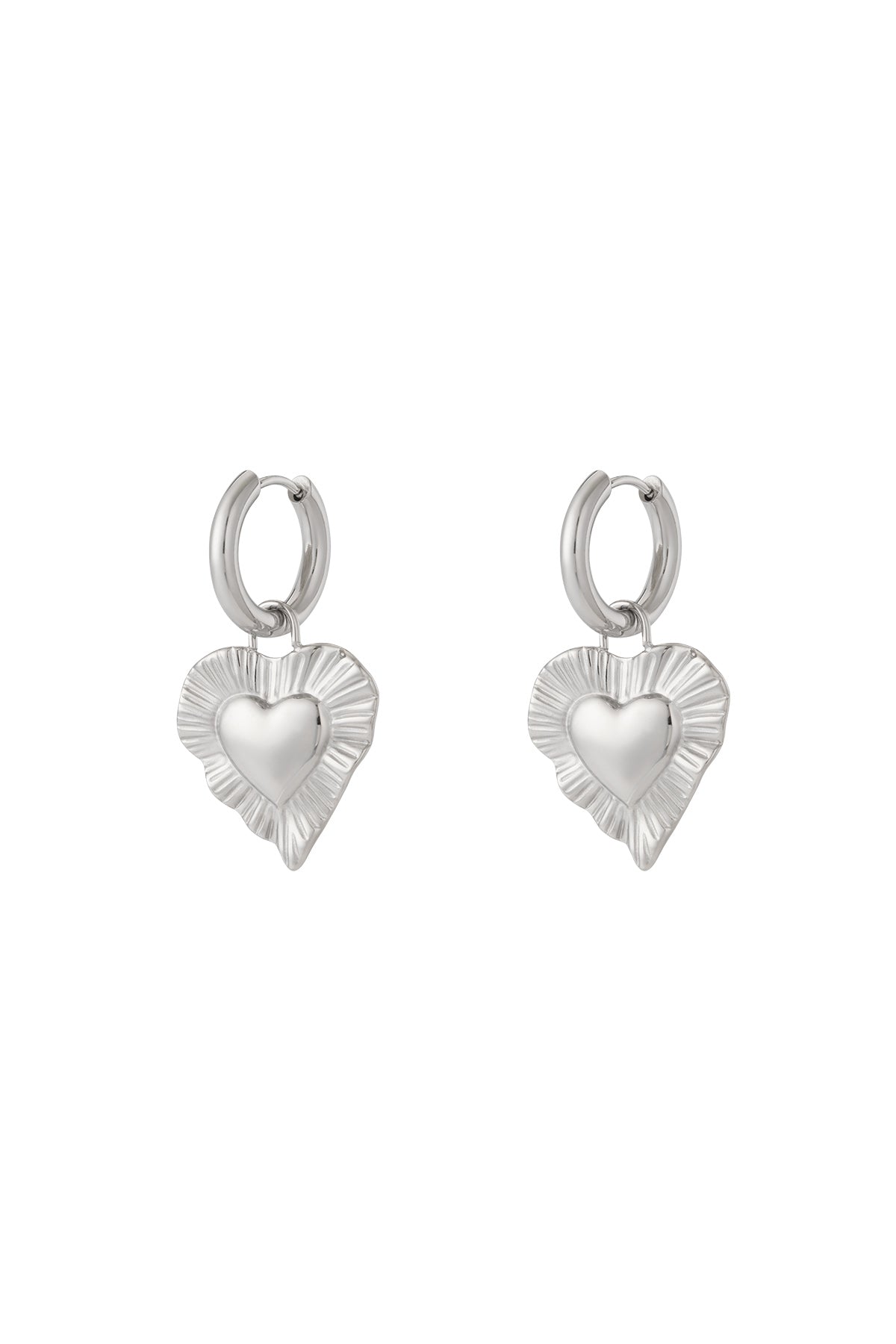 Boucles d'oreilles pendantes en acier inoxydable 304 couleur or, en forme de cœur pour femme
