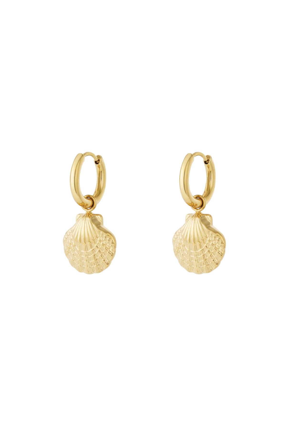 Boucles d'oreilles pendantes en acier inoxydable pour femmes avec détails océaniques – doré et argenté