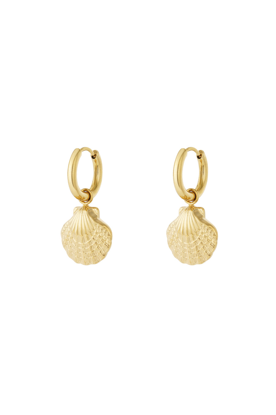 Boucles d'oreilles pendantes en acier inoxydable pour femmes avec détails océaniques – doré et argenté