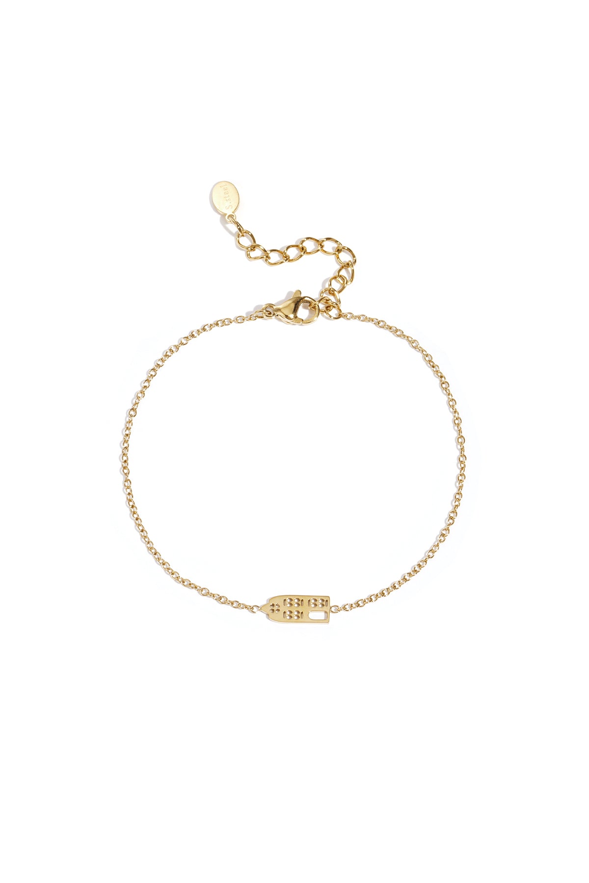 Bracelet à breloques pour femme en acier inoxydable 304 motif dessin animé – doré et argenté
