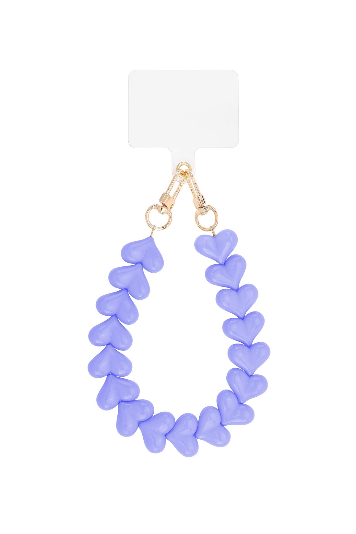 Cordon de téléphone en acrylique avec forme de cœur et perles – plusieurs couleurs
