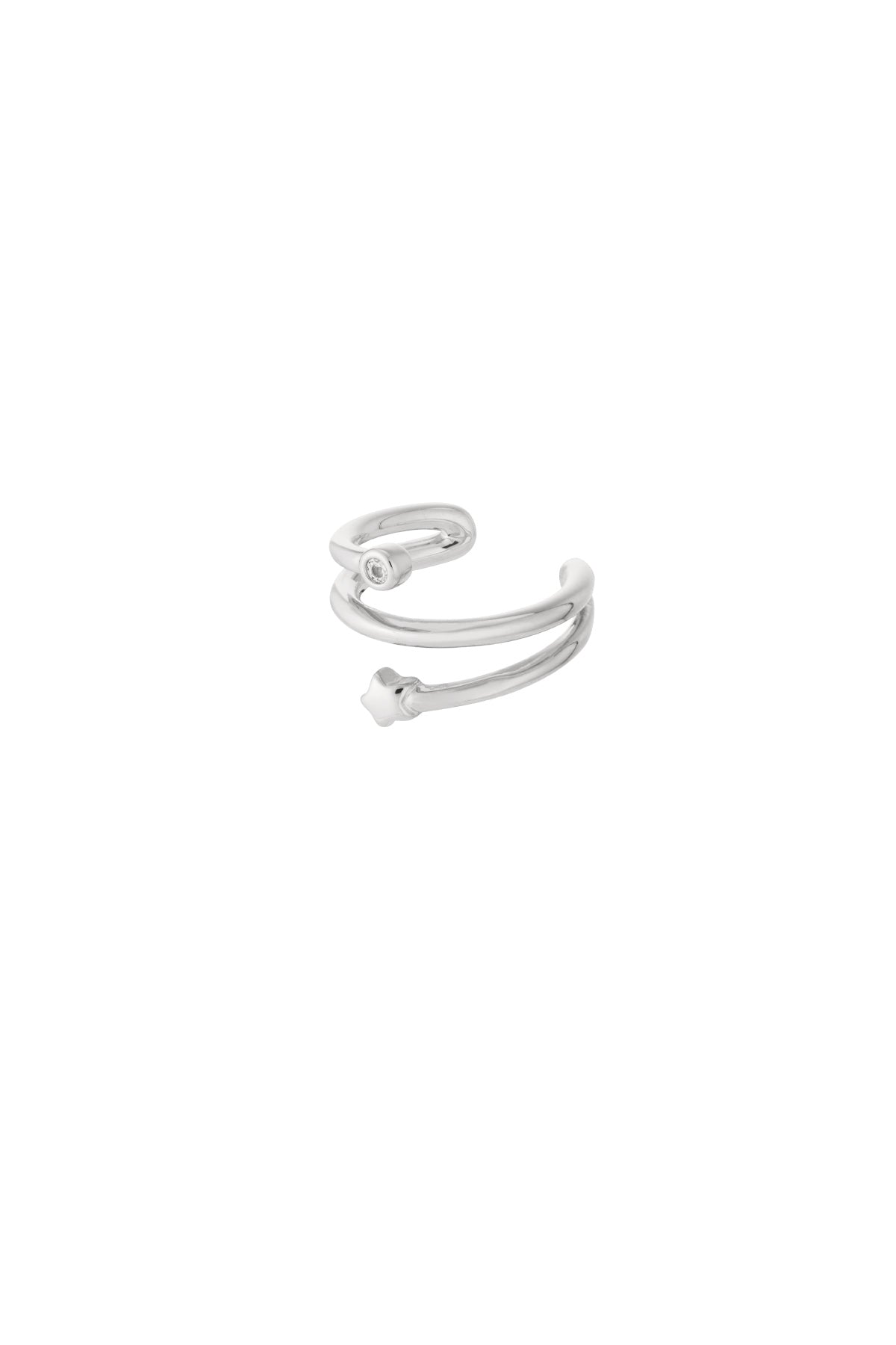 Women's copper ear cuff with an organic shape – gold and silver coloured
