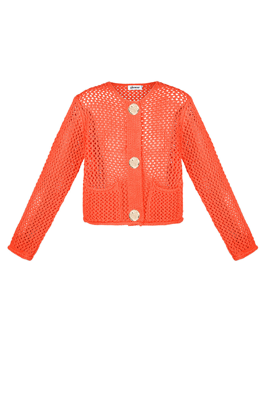 Gilet tricoté pour femme avec détails en crochet et devant ouvert