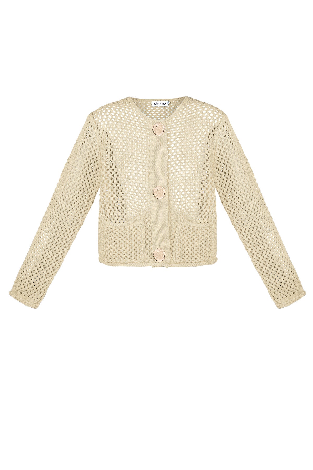 Gilet tricoté pour femme avec détails en crochet et devant ouvert