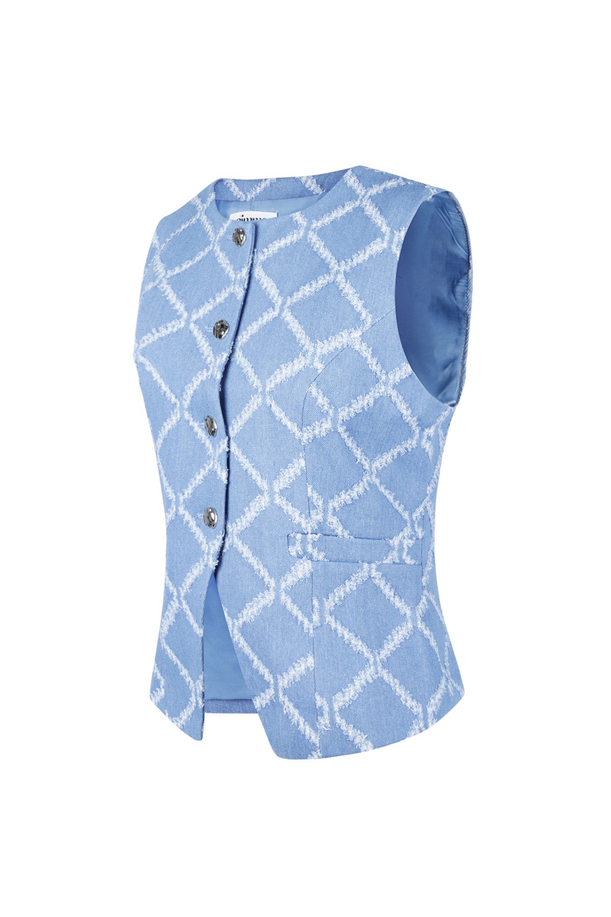 Top sans manches pour femme à motif géométrique et fermeture boutonnée – photo 8