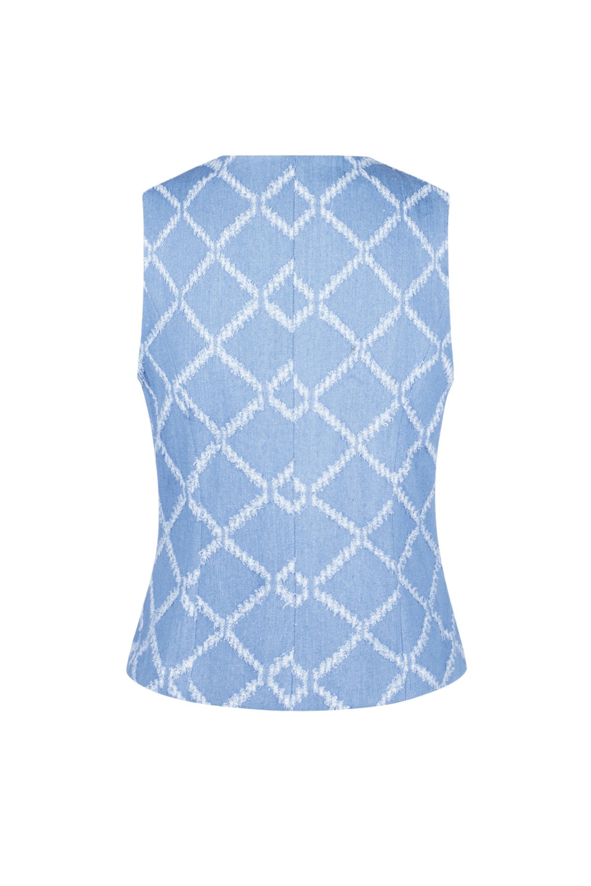Top sans manches pour femme à motif géométrique et fermeture boutonnée – photo 9