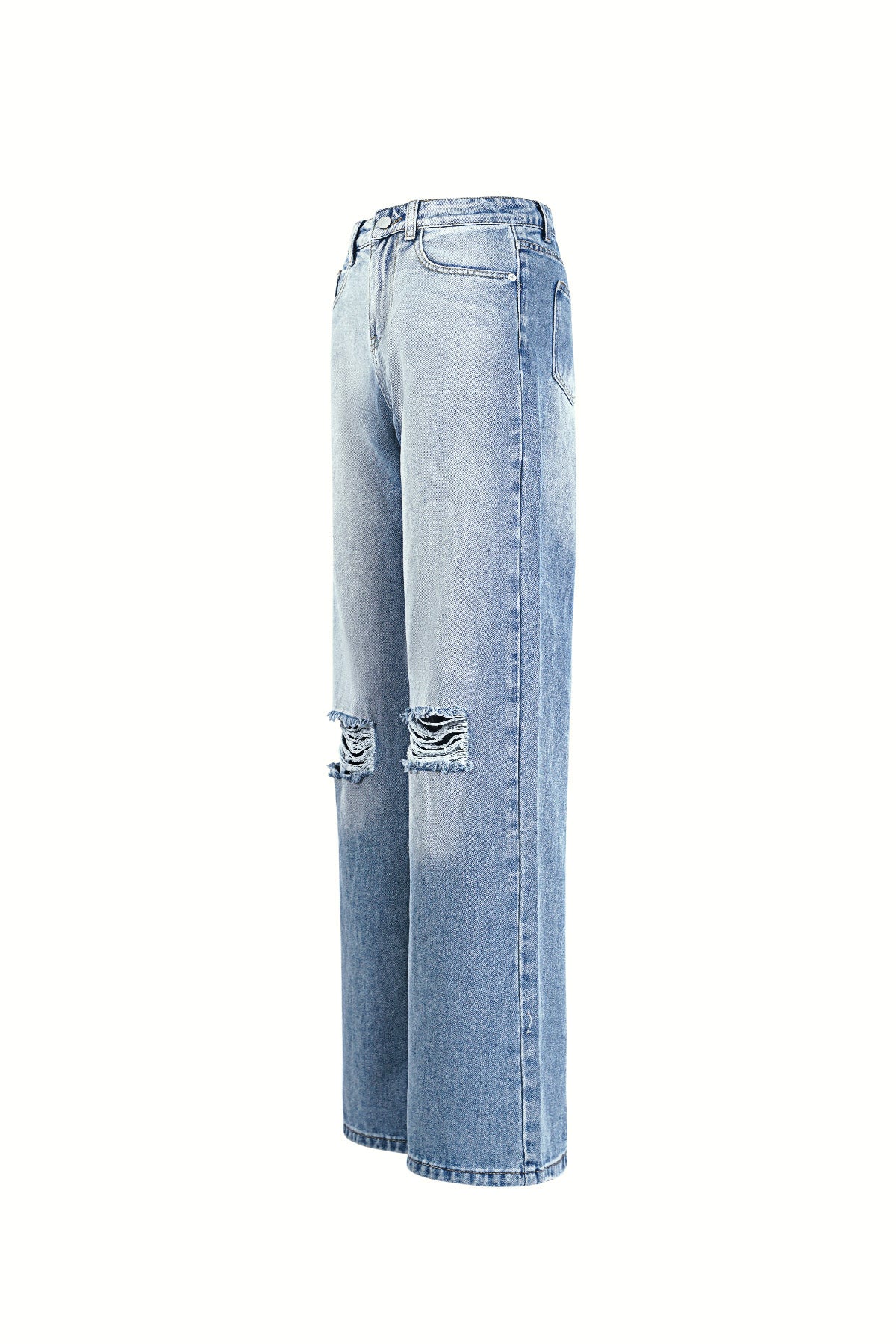 Women's straight-leg jeans with destroyed details – image 6