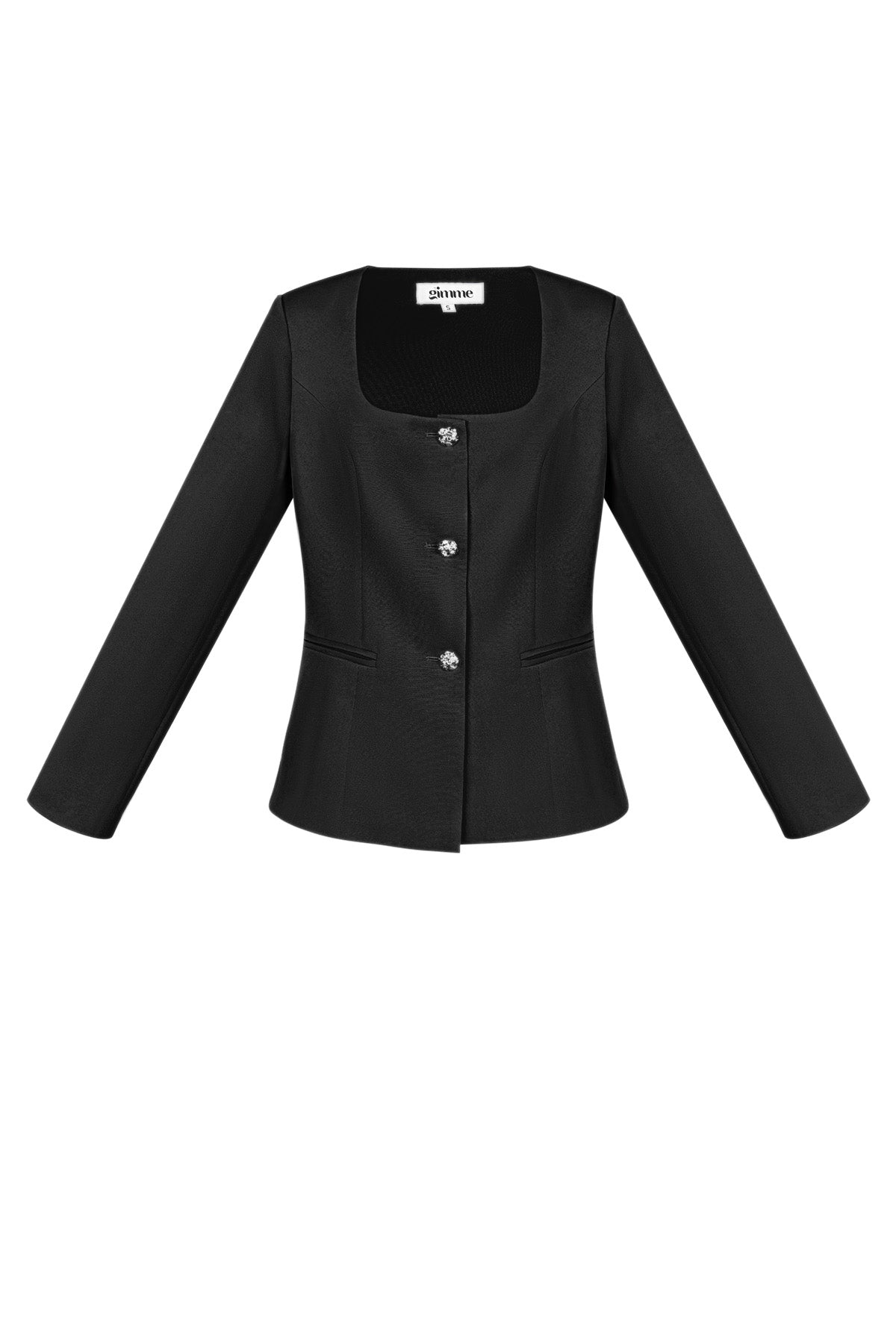 Blazer cintré à col carré pour femme