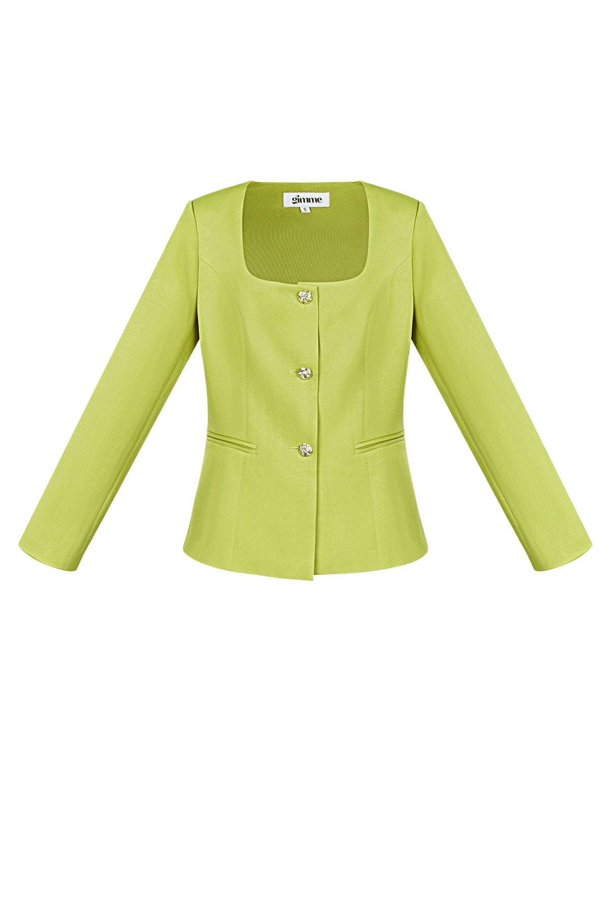 Blazer cintré à col carré pour femme
