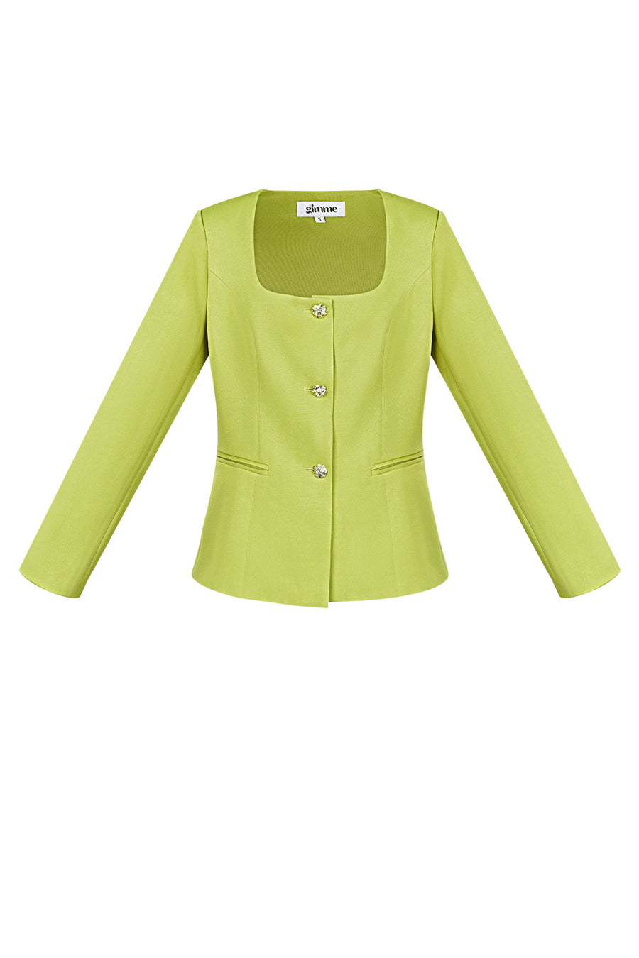 Blazer cintré à col carré pour femme