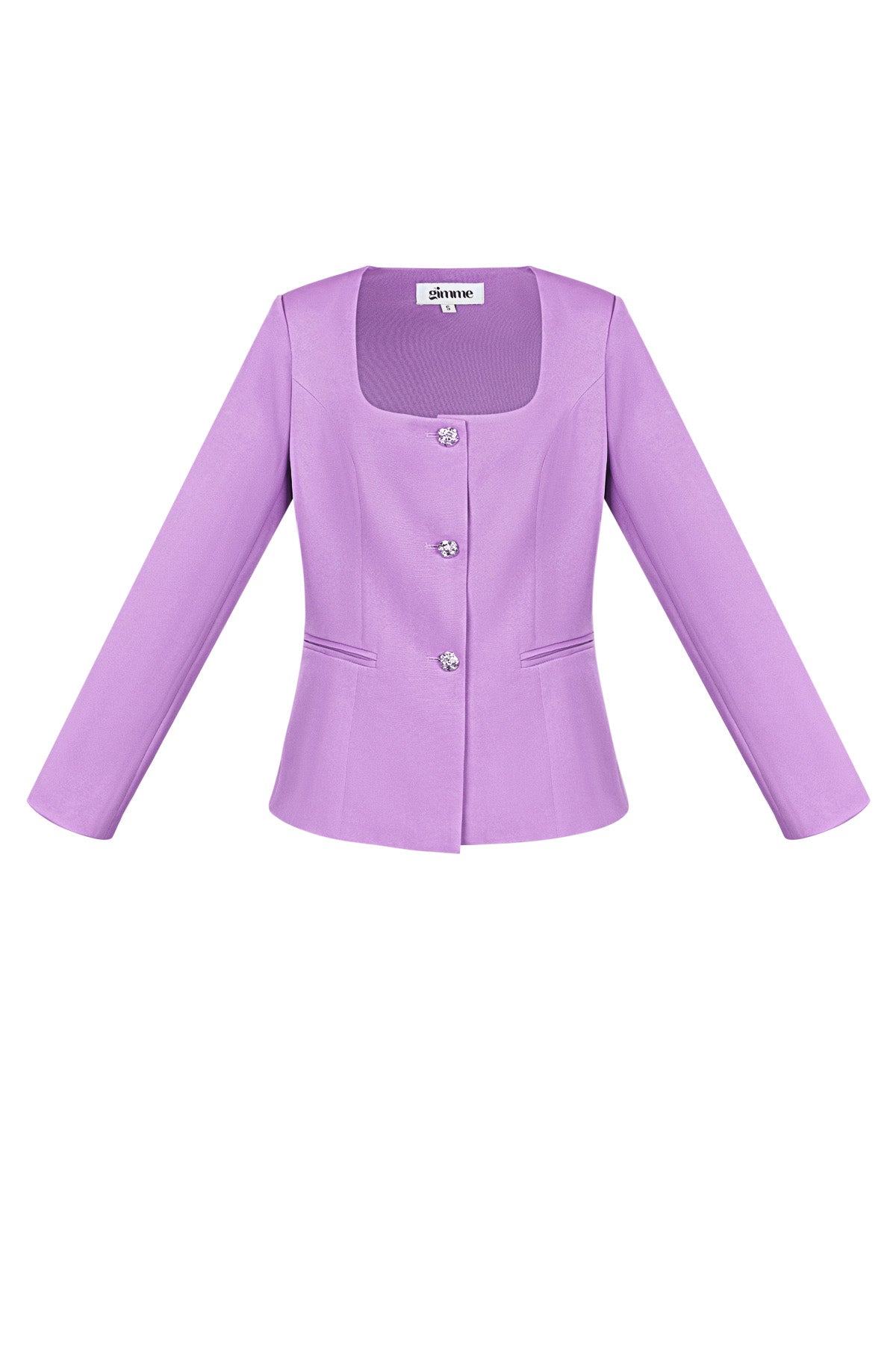 Women's blazer with square neckline and tailored fit