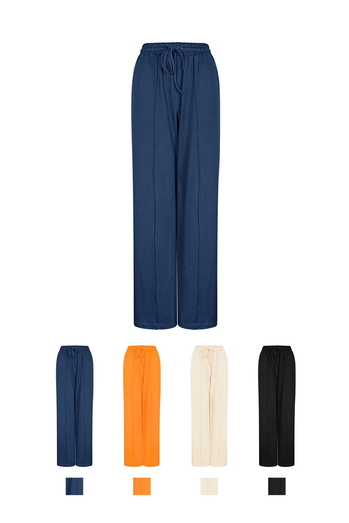 Cotton Vrouwen Wide Leg Pants Comfortabele Trekkoord Taille