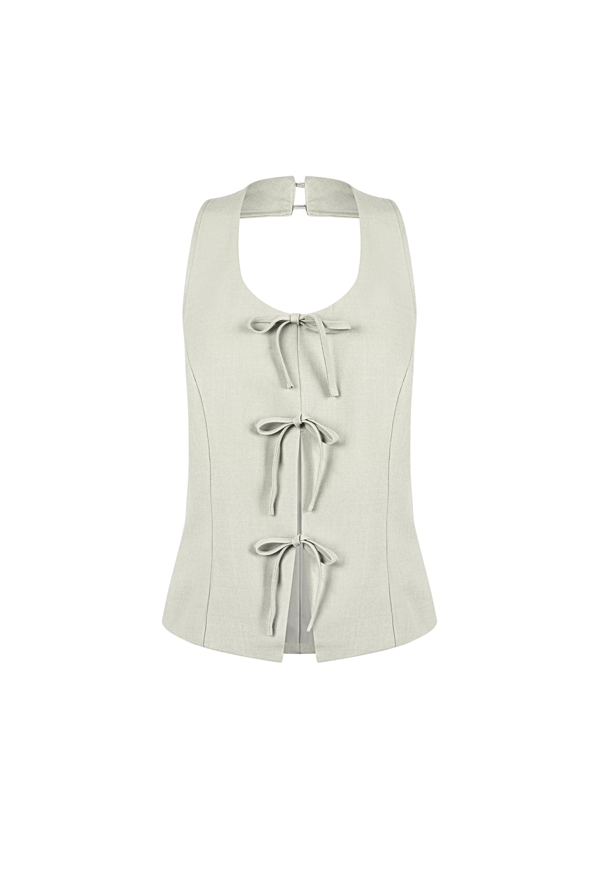 Dames casual mouwloze top met strikdetail