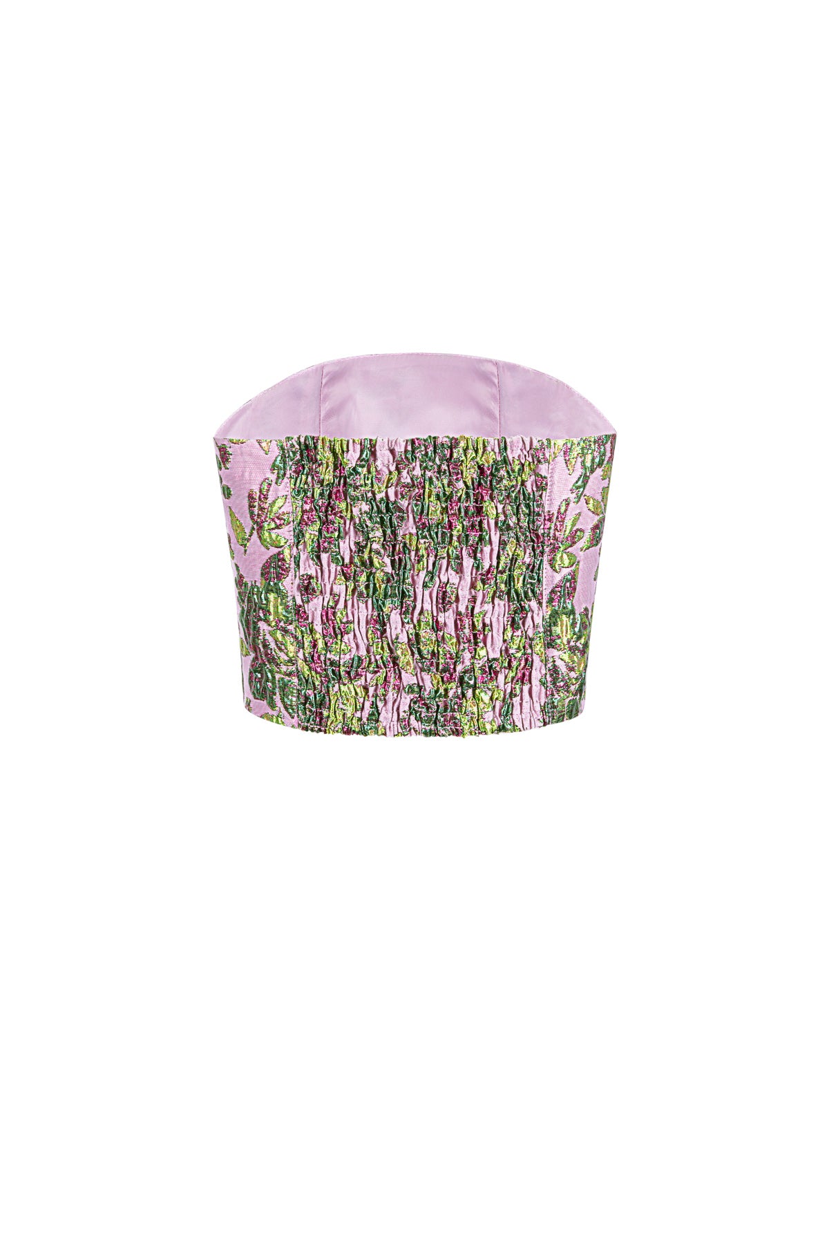 Sleeveless top for women with floral print – champagne colored – image 5